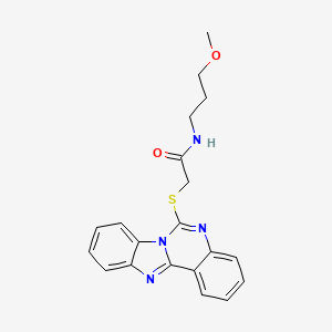 2-(benzimidazo[1,2-c]quinazolin-6-ylthio)-N-(3-methoxypropyl)acetamide