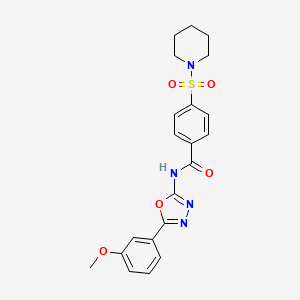 molecular formula C21H22N4O5S B2543637 N-(5-(3-methoxyphenyl)-1,3,4-oxadiazol-2-yl)-4-(piperidin-1-ylsulfonyl)benzamide CAS No. 533869-92-0