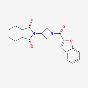 molecular formula C20H18N2O4 B2543643 2-(1-(benzofuran-2-carbonyl)azetidin-3-yl)-3a,4,7,7a-tetrahydro-1H-isoindole-1,3(2H)-dione CAS No. 1795300-67-2