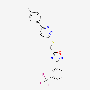 3-(4-Methylphenyl)-6-[({3-[3-(trifluoromethyl)phenyl]-1,2,4-oxadiazol-5-yl}methyl)thio]pyridazine