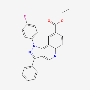 molecular formula C25H18FN3O2 B2543645 ethyl 1-(4-fluorophenyl)-3-phenyl-1H-pyrazolo[4,3-c]quinoline-8-carboxylate CAS No. 901044-01-7
