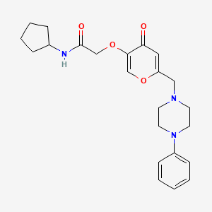 N-cyclopentyl-2-[4-oxo-6-[(4-phenylpiperazin-1-yl)methyl]pyran-3-yl]oxyacetamide