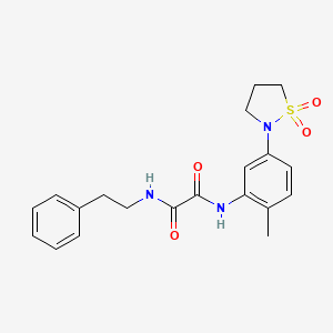 molecular formula C20H23N3O4S B2543660 N1-(5-(1,1-dioxidoisothiazolidin-2-yl)-2-methylphenyl)-N2-phenethyloxalamide CAS No. 1105215-56-2