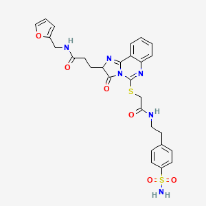 N-[(furan-2-yl)methyl]-3-{3-oxo-5-[({[2-(4-sulfamoylphenyl)ethyl]carbamoyl}methyl)sulfanyl]-2H,3H-imidazo[1,2-c]quinazolin-2-yl}propanamide