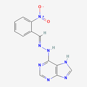(E)-6-(2-(2-nitrobenzylidene)hydrazinyl)-9H-purine