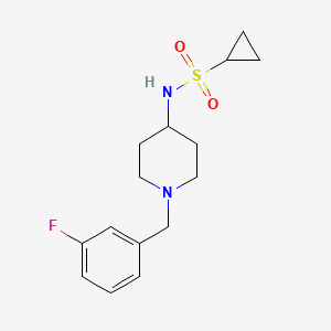 molecular formula C15H21FN2O2S B2543671 N-{1-[(3-fluorophenyl)methyl]piperidin-4-yl}cyclopropanesulfonamide CAS No. 2415621-77-9