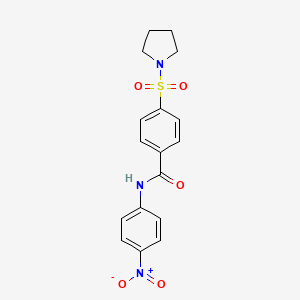 molecular formula C17H17N3O5S B2543676 N-(4-nitrophenyl)-4-(pyrrolidin-1-ylsulfonyl)benzamide CAS No. 313528-69-7