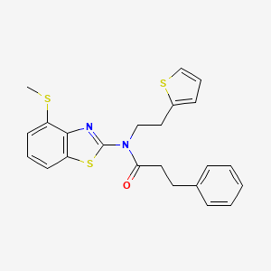N-(4-(methylthio)benzo[d]thiazol-2-yl)-3-phenyl-N-(2-(thiophen-2-yl)ethyl)propanamide
