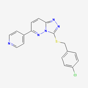 molecular formula C17H12ClN5S B2543681 4-(3-{[(4-chlorophenyl)methyl]sulfanyl}-[1,2,4]triazolo[4,3-b]pyridazin-6-yl)pyridine CAS No. 891112-50-8