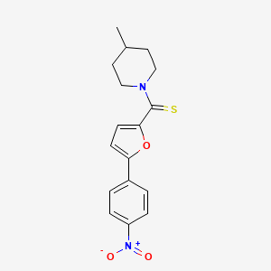 molecular formula C17H18N2O3S B2543695 (4-Methylpiperidin-1-yl)(5-(4-nitrophenyl)furan-2-yl)methanethione CAS No. 941947-13-3