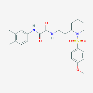 molecular formula C24H31N3O5S B2543696 N1-(3,4-dimethylphenyl)-N2-(2-(1-((4-methoxyphenyl)sulfonyl)piperidin-2-yl)ethyl)oxalamide CAS No. 898450-70-9