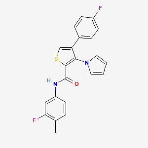 N-(3-fluoro-4-methylphenyl)-4-(4-fluorophenyl)-3-(1H-pyrrol-1-yl)thiophene-2-carboxamide