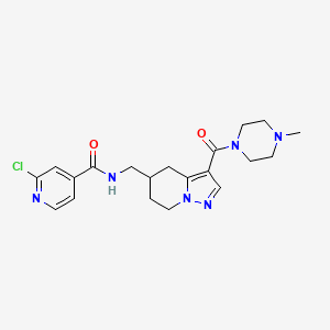 2-Chloro-N-[[3-(4-methylpiperazine-1-carbonyl)-4,5,6,7-tetrahydropyrazolo[1,5-a]pyridin-5-yl]methyl]pyridine-4-carboxamide