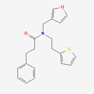N-(furan-3-ylmethyl)-3-phenyl-N-(2-(thiophen-2-yl)ethyl)propanamide