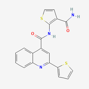 N-(3-carbamoylthiophen-2-yl)-2-(thiophen-2-yl)quinoline-4-carboxamide