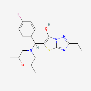 5-((2,6-Dimethylmorpholino)(4-fluorophenyl)methyl)-2-ethylthiazolo[3,2-b][1,2,4]triazol-6-ol
