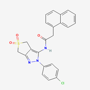 N-[2-(4-chlorophenyl)-5,5-dioxo-4,6-dihydrothieno[3,4-c]pyrazol-3-yl]-2-naphthalen-1-ylacetamide