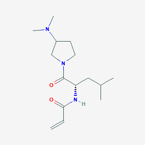 N-[(2S)-1-[3-(Dimethylamino)pyrrolidin-1-yl]-4-methyl-1-oxopentan-2-yl]prop-2-enamide