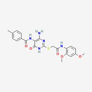 N-(4-amino-2-((2-((2,4-dimethoxyphenyl)amino)-2-oxoethyl)thio)-6-oxo-1,6-dihydropyrimidin-5-yl)-4-methylbenzamide