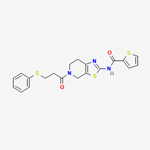 N-(5-(3-(phenylthio)propanoyl)-4,5,6,7-tetrahydrothiazolo[5,4-c]pyridin-2-yl)thiophene-2-carboxamide