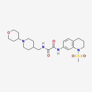 molecular formula C23H34N4O5S B2543731 N-(1-methanesulfonyl-1,2,3,4-tetrahydroquinolin-7-yl)-N'-{[1-(oxan-4-yl)piperidin-4-yl]methyl}ethanediamide CAS No. 2034571-43-0