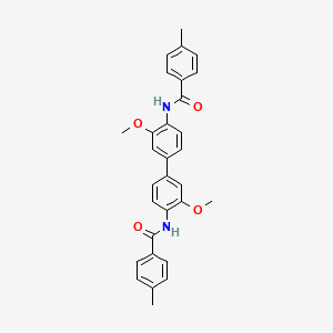 molecular formula C30H28N2O4 B2543736 N-[3,3'-DIMETHOXY-4'-(4-METHYLBENZAMIDO)-[1,1'-BIPHENYL]-4-YL]-4-METHYLBENZAMIDE CAS No. 313529-40-7