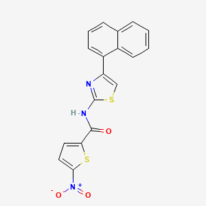molecular formula C18H11N3O3S2 B2543741 N-(4-(naphthalen-1-yl)thiazol-2-yl)-5-nitrothiophene-2-carboxamide CAS No. 324758-73-8