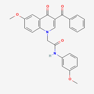 molecular formula C26H22N2O5 B2543742 2-(3-benzoyl-6-methoxy-4-oxo-1,4-dihydroquinolin-1-yl)-N-(3-methoxyphenyl)acetamide CAS No. 866348-59-6