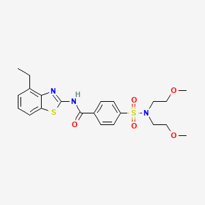 molecular formula C22H27N3O5S2 B2543746 4-(N,N-bis(2-methoxyethyl)sulfamoyl)-N-(4-ethylbenzo[d]thiazol-2-yl)benzamide CAS No. 892853-78-0