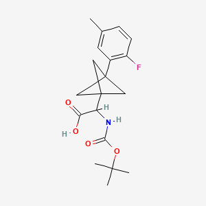 2-[3-(2-Fluoro-5-methylphenyl)-1-bicyclo[1.1.1]pentanyl]-2-[(2-methylpropan-2-yl)oxycarbonylamino]acetic acid