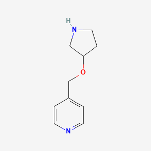 molecular formula C10H14N2O B2543773 4-[(Pyrrolidin-3-yloxy)methyl]pyridine CAS No. 933702-04-6