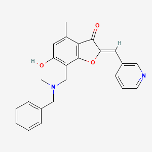 B2543776 (Z)-7-((benzyl(methyl)amino)methyl)-6-hydroxy-4-methyl-2-(pyridin-3-ylmethylene)benzofuran-3(2H)-one CAS No. 904509-16-6