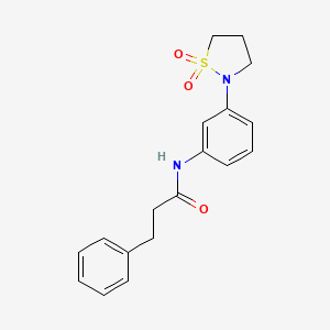 molecular formula C18H20N2O3S B2543777 N-(3-(1,1-dioxidoisothiazolidin-2-yl)phenyl)-3-phenylpropanamide CAS No. 941886-29-9