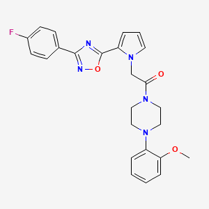 molecular formula C25H24FN5O3 B2543780 1-({2-[3-(4-fluorophenyl)-1,2,4-oxadiazol-5-yl]-1H-pyrrol-1-yl}acetyl)-4-(2-methoxyphenyl)piperazine CAS No. 1260987-95-8