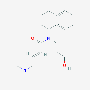 B2543781 (E)-4-(Dimethylamino)-N-(3-hydroxypropyl)-N-(1,2,3,4-tetrahydronaphthalen-1-yl)but-2-enamide CAS No. 2411324-81-5