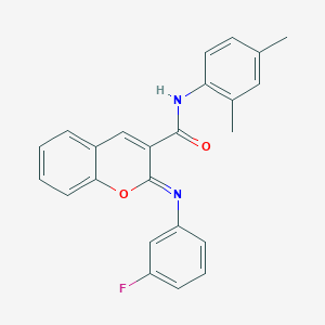 (2Z)-N-(2,4-dimethylphenyl)-2-[(3-fluorophenyl)imino]-2H-chromene-3-carboxamide