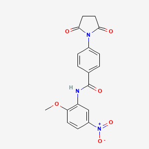 molecular formula C18H15N3O6 B2543793 4-(2,5-dioxopyrrolidin-1-yl)-N-(2-methoxy-5-nitrophenyl)benzamide CAS No. 313405-97-9