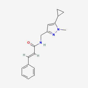 molecular formula C17H19N3O B2543799 N-((5-cyclopropyl-1-methyl-1H-pyrazol-3-yl)methyl)cinnamamide CAS No. 1448139-52-3