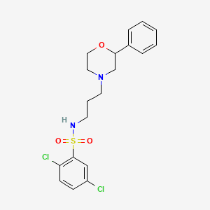 molecular formula C19H22Cl2N2O3S B2543801 2,5-dichloro-N-(3-(2-phenylmorpholino)propyl)benzenesulfonamide CAS No. 953972-88-8