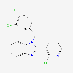 molecular formula C19H12Cl3N3 B2543806 2-(2-chloro-3-pyridinyl)-1-(3,4-dichlorobenzyl)-1H-1,3-benzimidazole CAS No. 338411-21-5