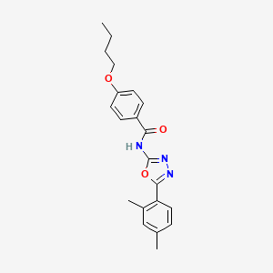 molecular formula C21H23N3O3 B2543810 4-butoxy-N-[5-(2,4-dimethylphenyl)-1,3,4-oxadiazol-2-yl]benzamide CAS No. 891144-52-8