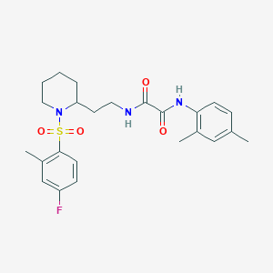 molecular formula C24H30FN3O4S B2543811 N'-(2,4-dimethylphenyl)-N-{2-[1-(4-fluoro-2-methylbenzenesulfonyl)piperidin-2-yl]ethyl}ethanediamide CAS No. 898461-68-2