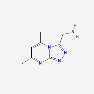 molecular formula C8H11N5 B2543812 (5,7-Dimethyl-[1,2,4]triazolo[4,3-a]pyrimidin-3-yl)methanamine CAS No. 875163-62-5