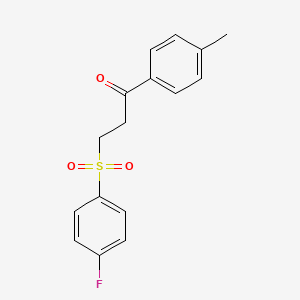 molecular formula C16H15FO3S B2543813 3-[(4-Fluorophenyl)sulfonyl]-1-(4-methylphenyl)-1-propanone CAS No. 477334-47-7