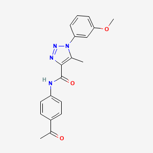 molecular formula C19H18N4O3 B2543817 N-(4-acetylphenyl)-1-(3-methoxyphenyl)-5-methyl-1H-1,2,3-triazole-4-carboxamide CAS No. 923226-87-3