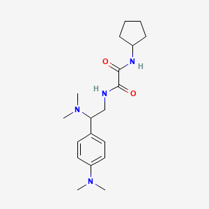 molecular formula C19H30N4O2 B2543840 N-cyclopentyl-N'-[2-(dimethylamino)-2-[4-(dimethylamino)phenyl]ethyl]ethanediamide CAS No. 922981-49-5