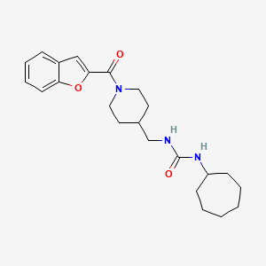 molecular formula C23H31N3O3 B2543854 1-((1-(Benzofuran-2-carbonyl)piperidin-4-yl)methyl)-3-cycloheptylurea CAS No. 1396633-07-0