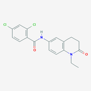 molecular formula C18H16Cl2N2O2 B2543856 2,4-dichloro-N-(1-ethyl-2-oxo-1,2,3,4-tetrahydroquinolin-6-yl)benzamide CAS No. 922053-25-6
