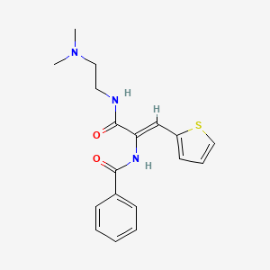 molecular formula C18H21N3O2S B2543860 (Z)-N-(3-((2-(dimethylamino)ethyl)amino)-3-oxo-1-(thiophen-2-yl)prop-1-en-2-yl)benzamide CAS No. 402472-08-6