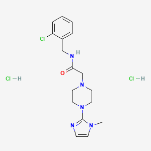 molecular formula C17H24Cl3N5O B2543861 N-(2-chlorobenzyl)-2-(4-(1-methyl-1H-imidazol-2-yl)piperazin-1-yl)acetamide dihydrochloride CAS No. 1351649-25-6